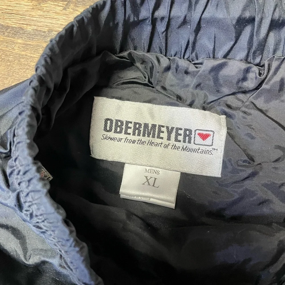 Obermeyer Cannon Rain Pants Mens XL Elastic Waist Ski Black Nylon Unlined
